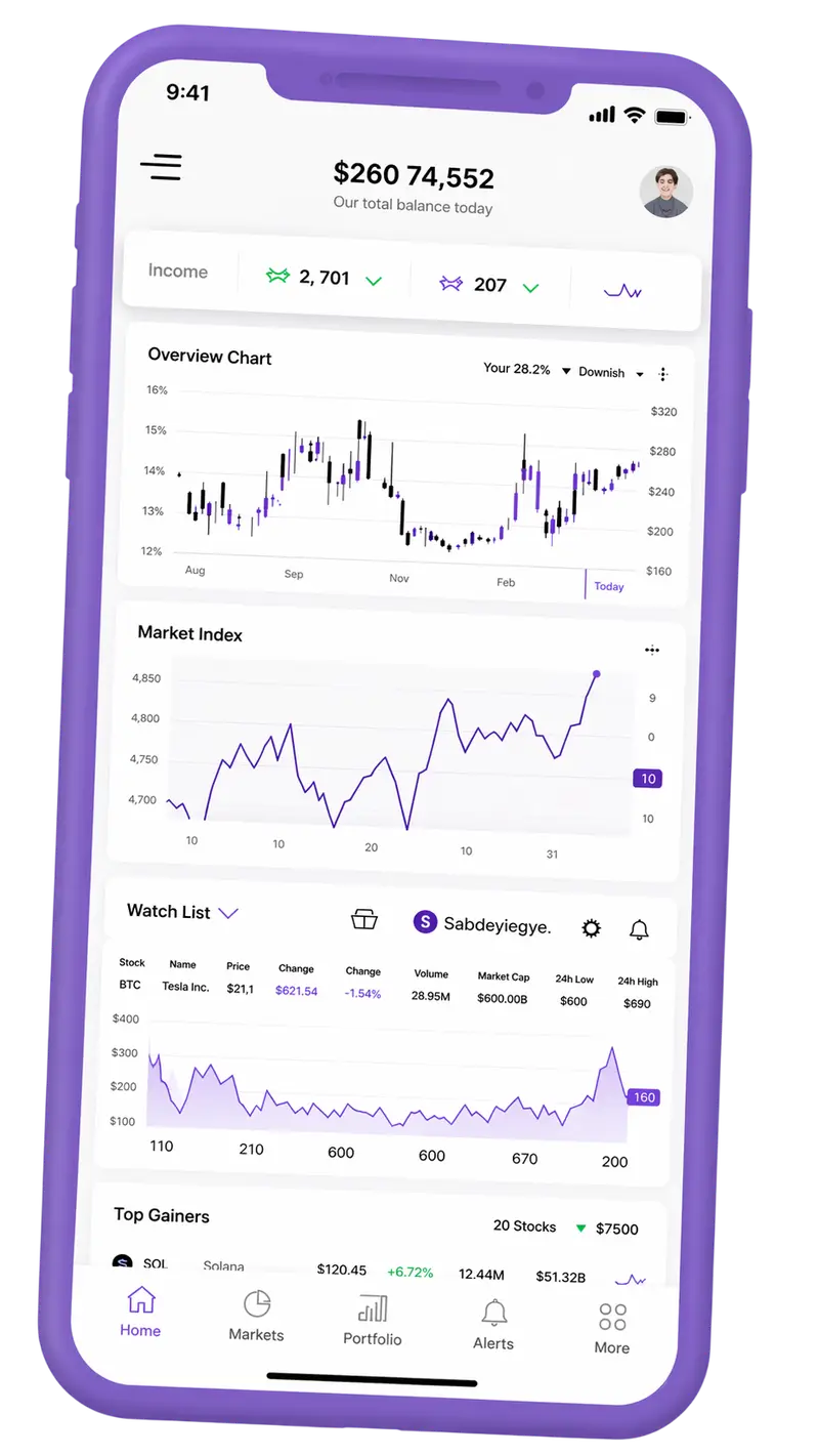 Snap Manerix +X trading platform on mobile